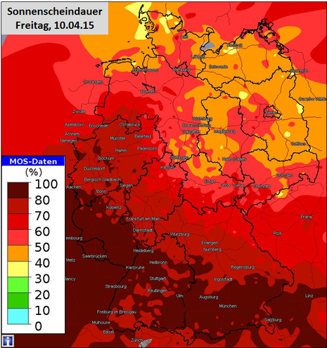 Sonnnenscheindauer am morgigen Freitag