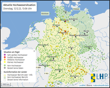 Aktuelle Hochwassersituation in Deutschland