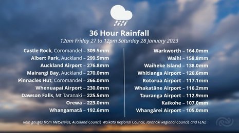 Auf der Grafik sieht man die Niederschlagsmessungen für verschiedene Stationen auf der Nordinsel von Neuseeland.