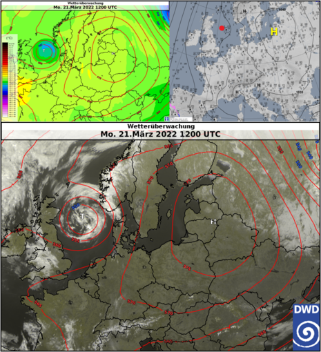 Wettersituation am 21. März 2022