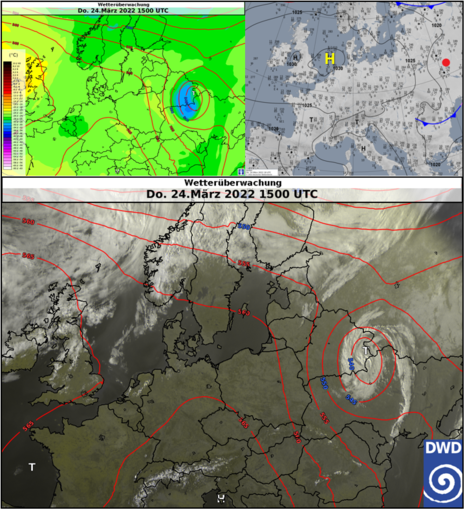 Wettersituation am 24. März 2022