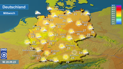 Wetter am Mittwoch, den 20.09.2023