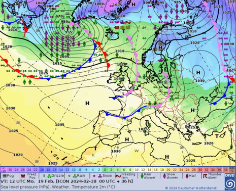 Wetterlage am 19.02.2024