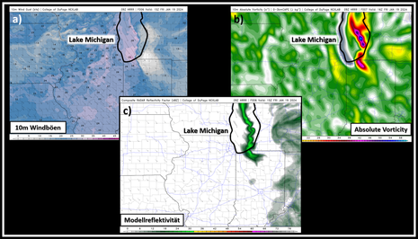 Modelldaten des High-Resolution Rapid Refresh Modells vom 19.01.2024. (Quelle College of DuPage)