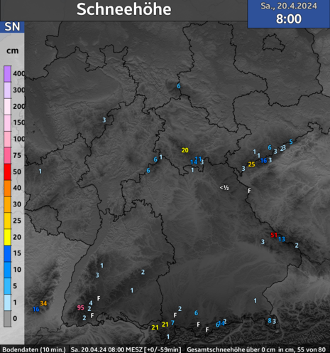 Schneehöhe heute früh