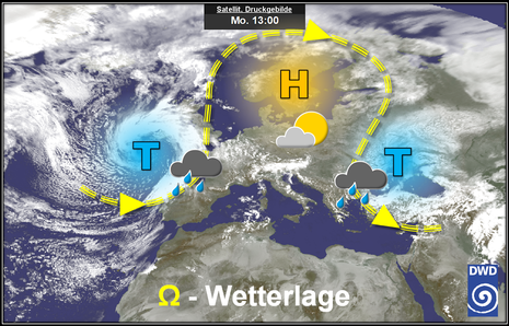 Satellitenbild und Druckgebilde am 13.05.2024: 