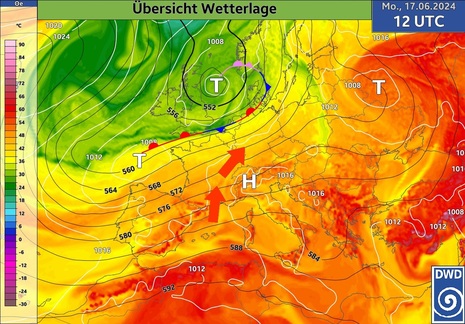 Großwetterlage am Montag, ICON-Modell