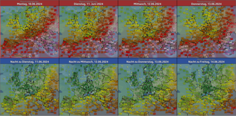 Wochenausblick der Temperaturen für Europa (Quelle DWD)