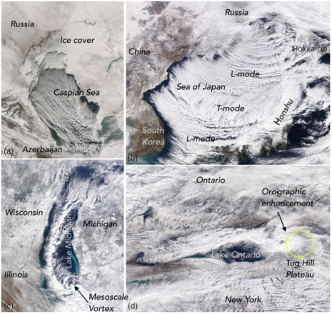 Satellitenbilder mit den verschiedenen Morphologien.