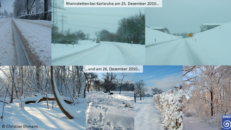 Fotos aus Rheinstetten bei Karlsruhe am 25. und 26. Dezember 2010.