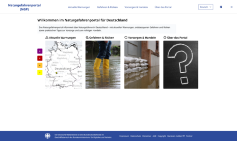 Startseite des Naturgefahrenportals
