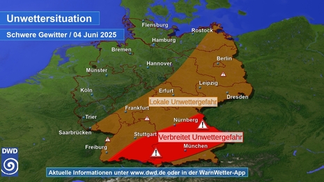 Deutschlandkarte (Quelle DWD - Deutscher Wetterdienst)