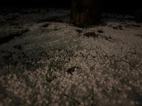 Typisches Erscheinungsbild von Graupel