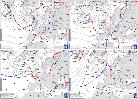 Bodendruck und Bodenfronten von Sonntag, 15.03. bis Dienstag, 17.03. Quelle: Deutscher Wetterdienst
