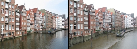 Hochwasser und Niedrigwasser am Nikolaifleet (Deichstraße) in Hamburg, Quelle: BSH