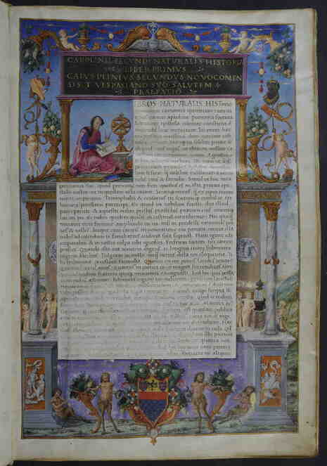 Werk Naturalis historia, Nachdruck aus 1481, Nicolò Mascarino, Biblioteca Nacionale Marciana, Venedig, Quelle: Holapaco77 über Wikimedia Commons