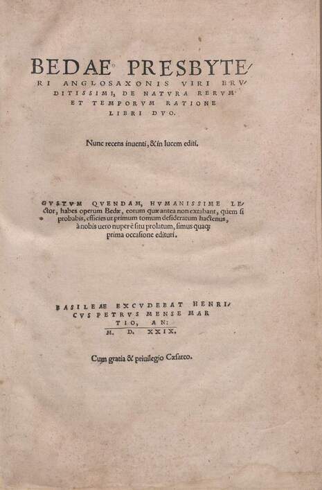 Werk De Natura Rerum, Nachdruck aus 1529, Henrich Petri, Biblioteca Europea di Informazione e Cultura, Mailand, Quelle: Marcella Medici über Wikimedia
