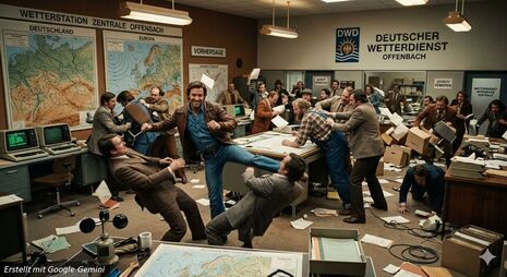 Stuntcrew probt Choreografie für Prügelszene im neuen Film von und mit Terence Hill.