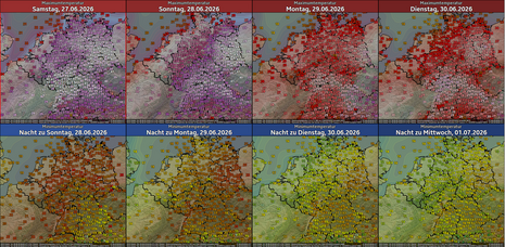 Temperaturaussichten für die nächsten Tage. (Quelle:DWD)