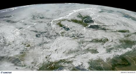 RGB Satellitenbild zentriert über Deutschland, am vergangenen Montag den 17.08.2026 um 06:40 UTC.