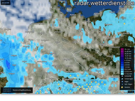 Vorhersage für Donnerstag, 15:00 Uhr
