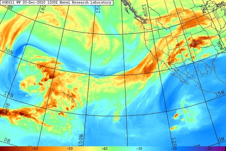 Satellitenaufnahme eines atmosphärischen Flusses