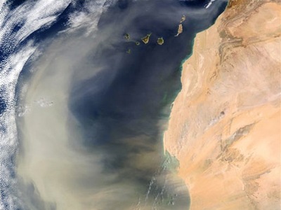 Saharastaub vor Westafrika, März 2003