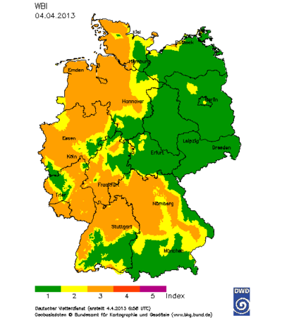 Waldbrandindex aktuell